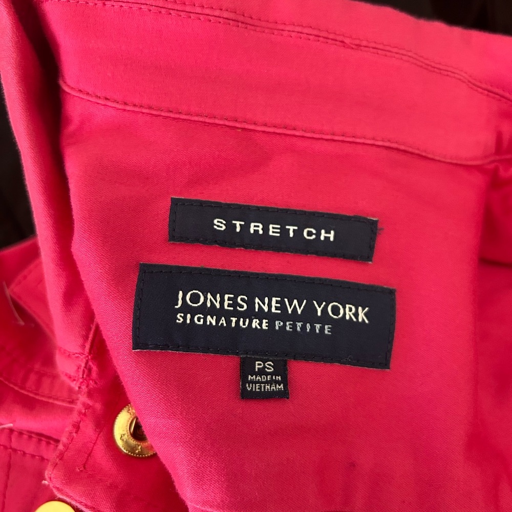 Nwot Jones New York stretch hot pink and gold tone jacket size small petite - Picture 5 of 6